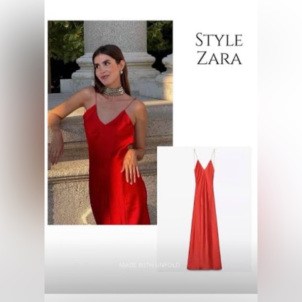 Zara satin open back dress - Picture 4 of 5